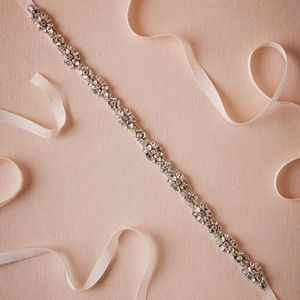 BHLDN Blush Sparkled Skinny Sash